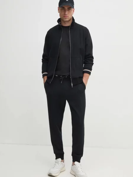 Спортивні штани BOSS однотонні чорний