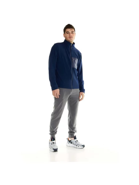 Hanorac cu fermoar Leone 1947 de lână albastru