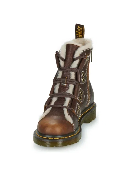 Botine Dr. Martens din piele cu platformă maro