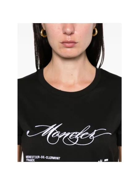 Koszulka Moncler z okrągłym dekoltem czarna