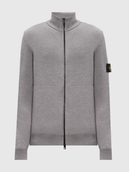 Кардиган з вовни Stone Island сірий