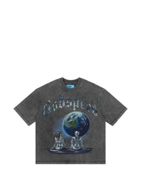 Tricou Godspeed cu imagine gri