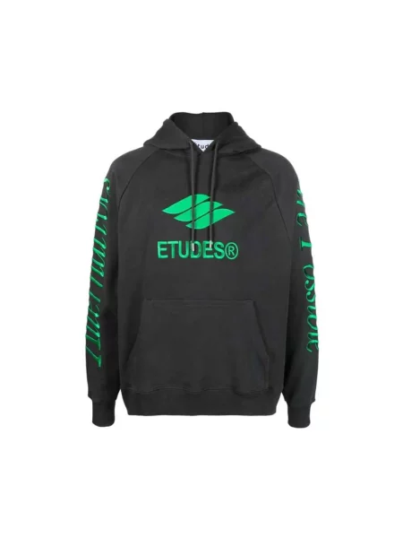 Haftowana bluza z kapturem études Studio czarna