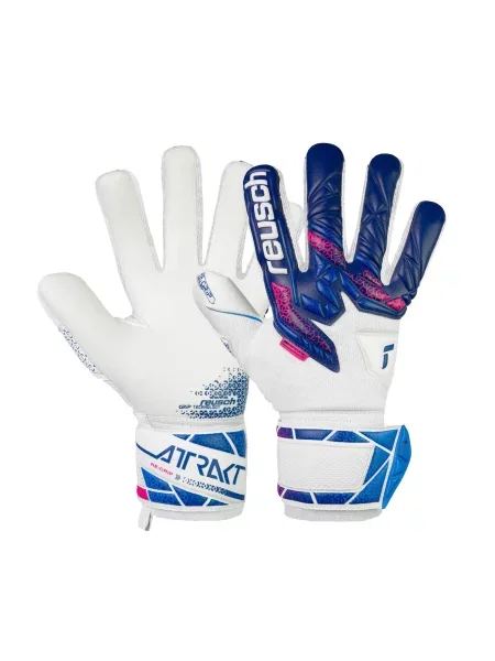 Brankářské rukavice Reusch Attrakt RE:GRIP NC blue/pink/white bílé