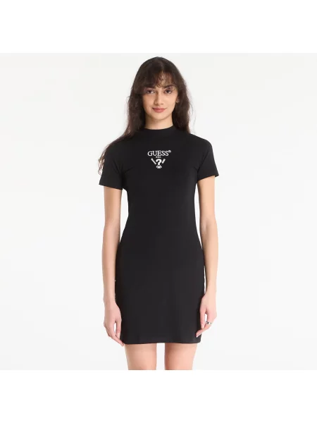 Sukienka GUESS Colette Jersey Dress Black/ Salt Multi M czarna