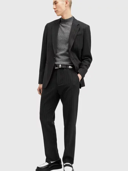AllSaints pantaloni HEDDON bărbați drept negru