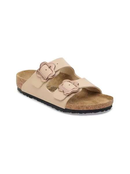 Virágos félcipő Birkenstock bézs