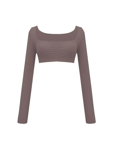 GOD SAVE QUEENS Športni top Second Skin Studio Long Sleeve Top' rjava