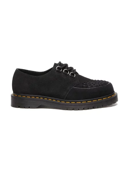 Половинки обувки от велур Dr. Martens Ramsey с равна подметка черно