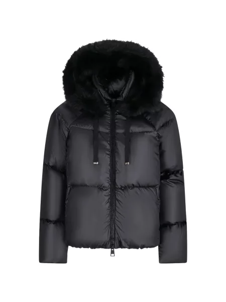 Garnitură de blană geacă cu puf Herno cu blană negru