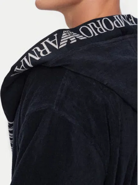 Emporio Armani Hosszú fürdőköpeny sötétkék fehér