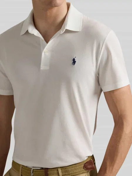 Koszulka polo o kroju regular fit z mieszanki bawełny model TOUR PIQUE' Polo Ralph Lauren biała