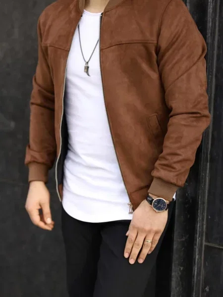 Geacă Dewberry din piele de căprioară maro