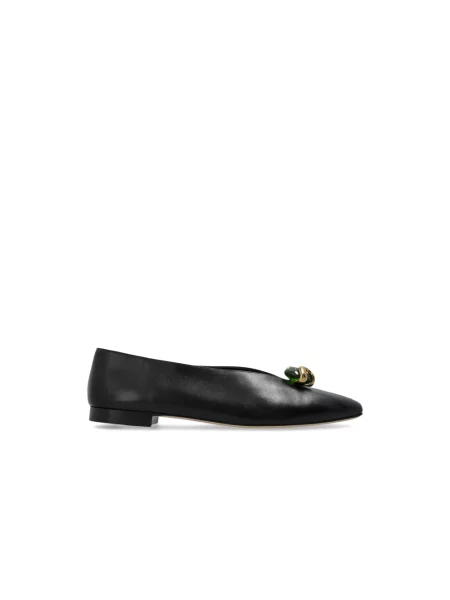 Balerinki Jimmy Choo skórzane bez obcasa czarne