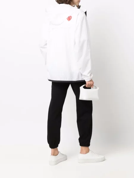 Bunda Comme Des Garçons Play s kapucí bílá