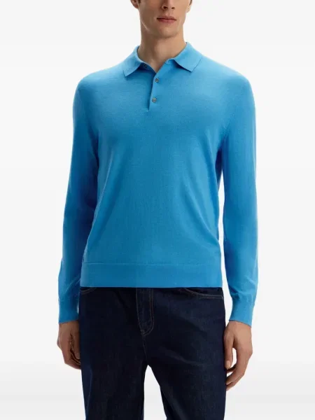 Polo 12 Storeez tricotate albastru