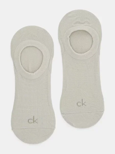 Чорапи Calvin Klein 2 чифта бежово