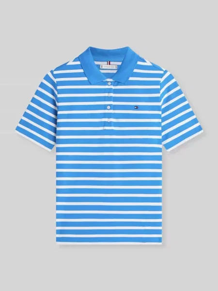 Koszulki polo o kroju regular fit z mieszanki bawełny Tommy Hilfiger niebieska