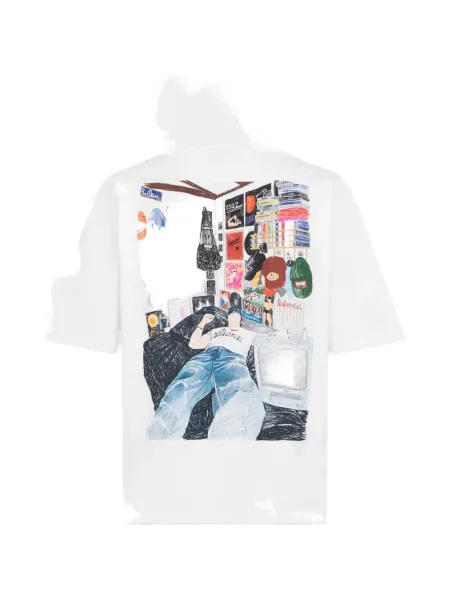 Tricou Dsquared2 cu decolteu rotund alb
