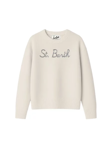 Sweter Mc2 Saint Barth wełniany beżowy