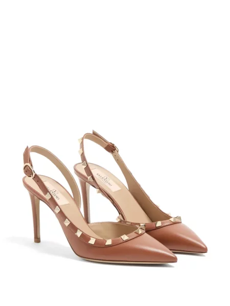 Pantofi cu toc Valentino Garavani slingback maro