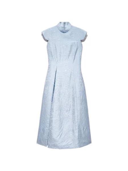 Rochie Shanghai Tang cu paiete cu imprimeu geometric de costum albastru