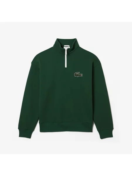Lacoste Unisex Bluza Z Bawełny Organicznej Ze Stójką I Zamkiem Błyskawicznym zielona