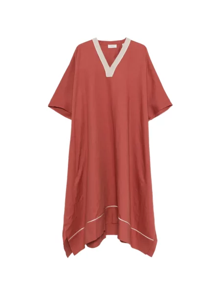Макси рокля Agnona с V-образно деколте червено