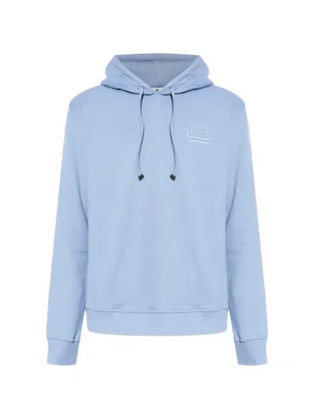 Hanorac cu glugă Etro cu broderie albastru