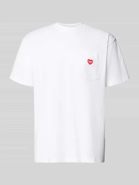 T-shirt z brustaszą i naszywką z logo Carhartt Work In Progress biała