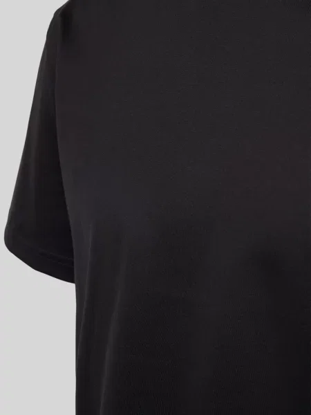 T-shirt z prążkowanym okrągłym dekoltem Bread & Boxers czarna