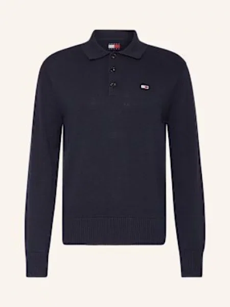Tommy Jeans Koszulka Polo Z Dzianiny blau granatowa