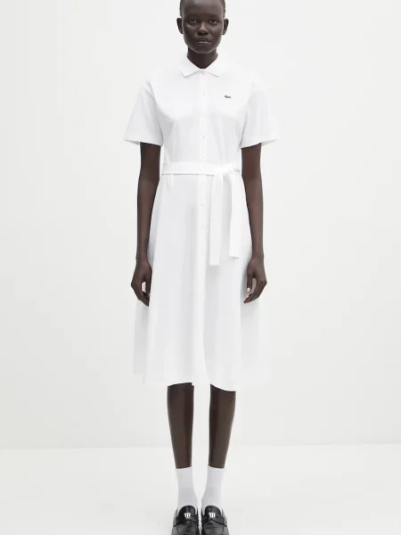 Lacoste rochie din mini evazată alb