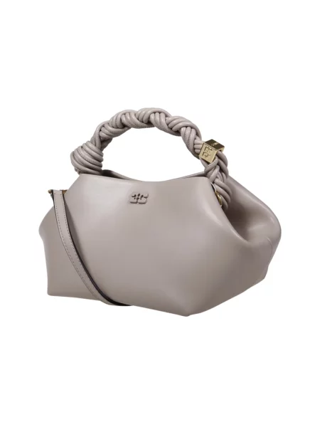 Torebka crossbody Ganni z klapami beżowa