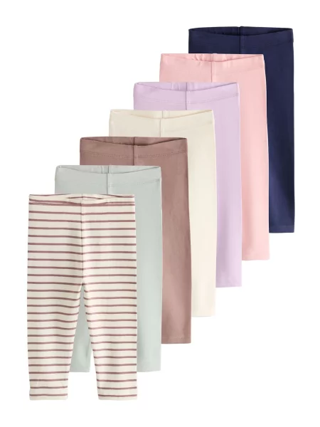 Next Leggings crem / bleumarin / brocart / mentă / mov liliachiu / roz verde