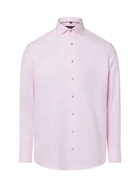 Finshley & Harding koszula non-iron Mężczyźni Modern Fit różowy|wielokolorowy wypukły wzór tkaniny 38 różowa