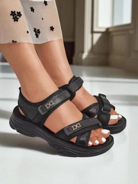 Сандали Resti с пайети черно