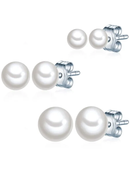 Valero Pearls Cercei argintiu / perlat alb