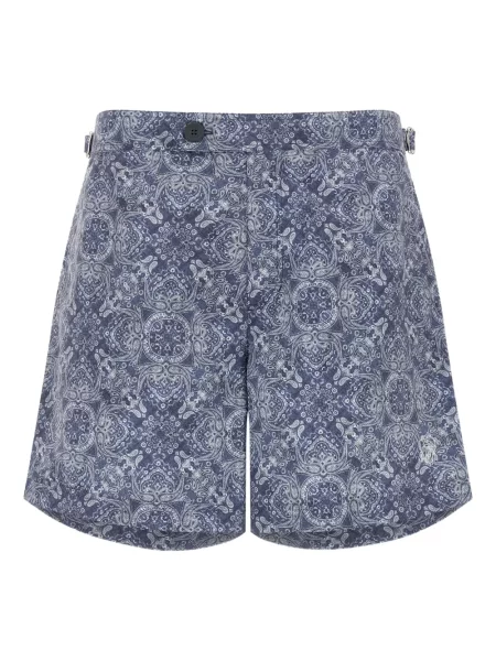 Kąpielówki Brunello Cucinelli z nadrukiem z wzorem paisley niebieskie
