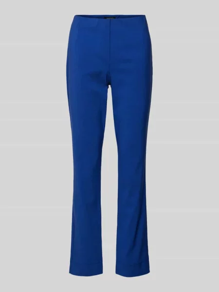 Spodnie o kroju slim fit z elastycznym paskiem model ‘INA’ Stehmann niebieskie