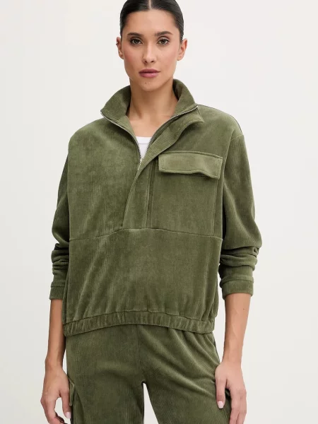 Banana Moon bluză din velur Quandary verde