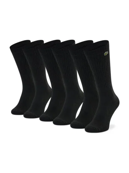 Skarpety Lacoste 3 pary black/black/black czarne