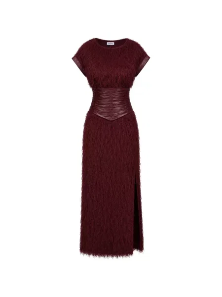 Rochie maxi Baruni cu volane roșu