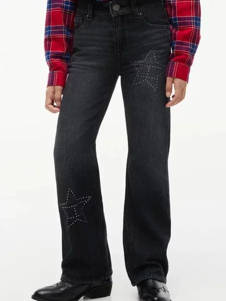 Tommy Hilfiger blugi flared pentru copii FLARE negru