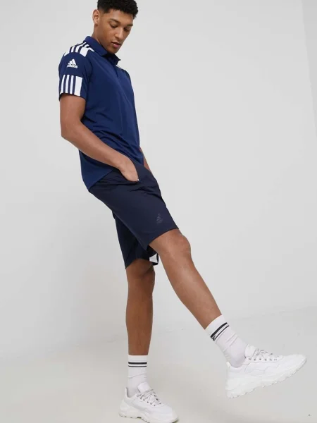 Тениска с яка за трениране adidas Performance Squadra 21 с апликация тъмносиньо