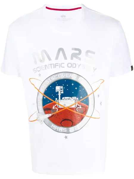 Scurt tricou Alpha Industries cu imagine alb