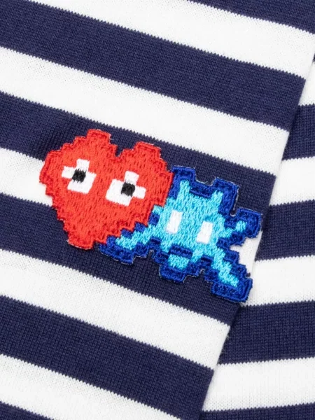 Дълго тениска Comme Des Garçons Play на райета синьо