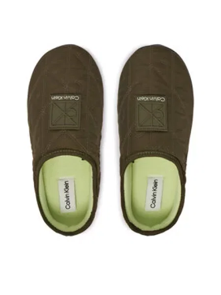 Calvin Klein Naminės šlepetės Home Slipper Quilted Rip Emblem Chaki