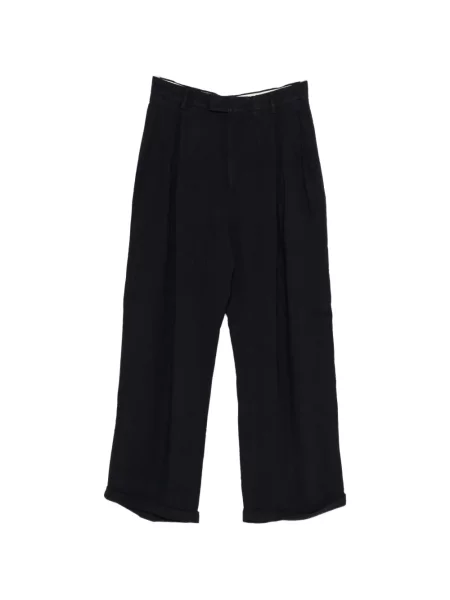 Kalhoty Barena se vzorem rybí kosti modré