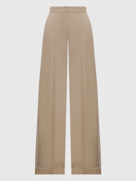 Штани OLIVI із шовку Max Mara бежеві